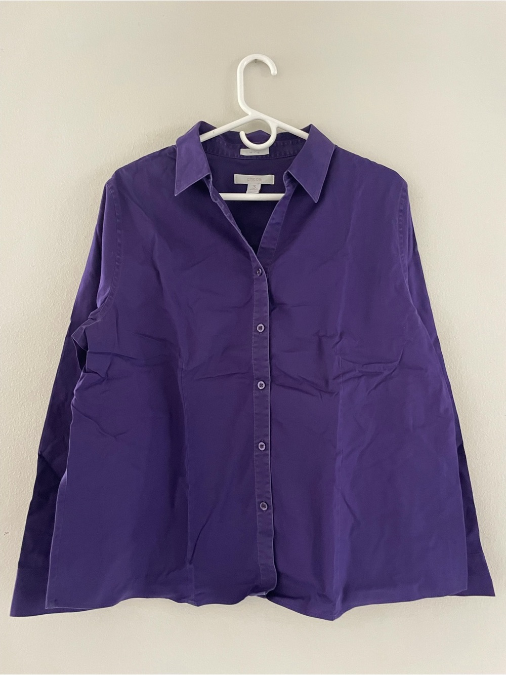 Chico's Deep Purple Button-Down Shirt